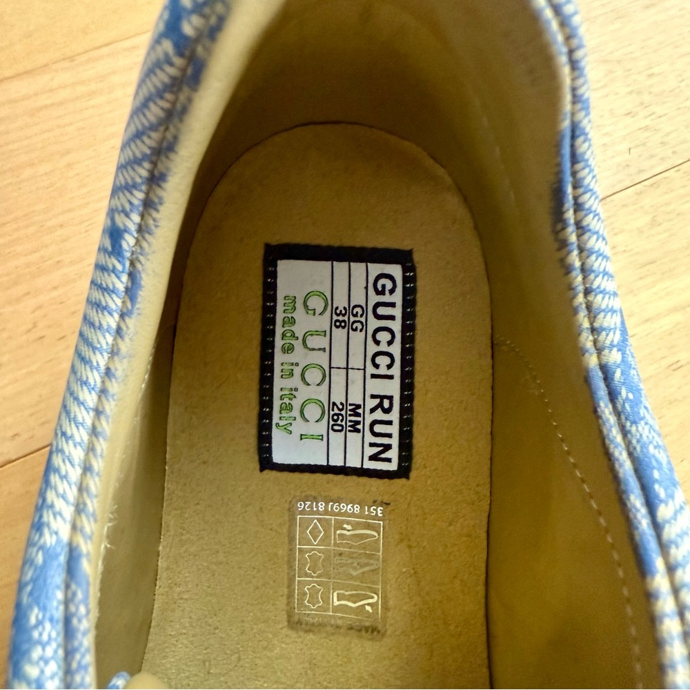 Gucci Blue and Beige Sneakers with Luxurious Craftsmanship - Picture 6 of 6